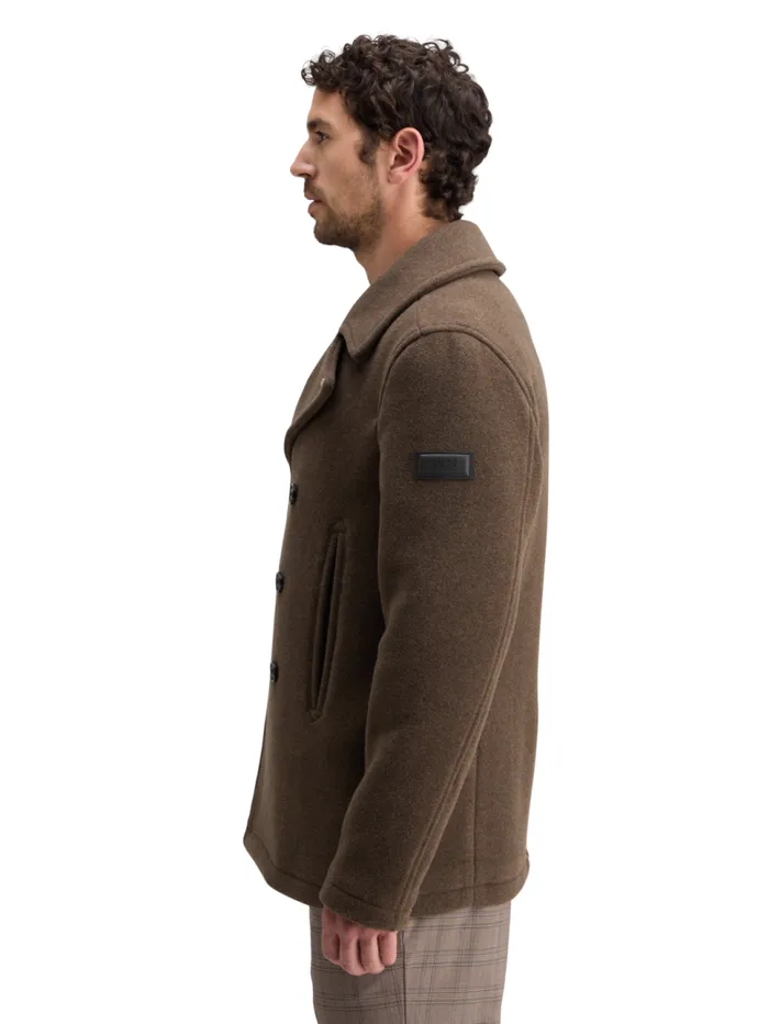 WOOL BLEND PEACOAT Coffee Men Scotch and Soda Jackets and Coats