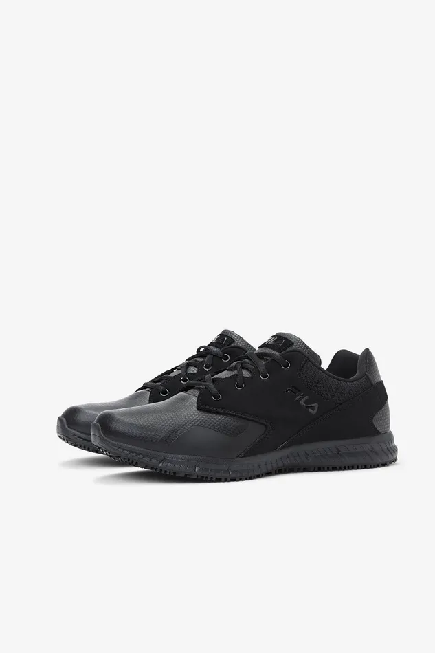 Work Shoes Men Fila Memory Layers Slip Resistant Shoe 001 Black Black Black Work Shoes Men Fila Memory Layers Slip Resistant Shoe 001 Black Black Black