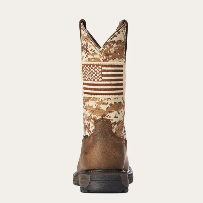 WorkHog Patriot Steel Toe Work Boot Earth Sand Camo Men Ariat Western Boots