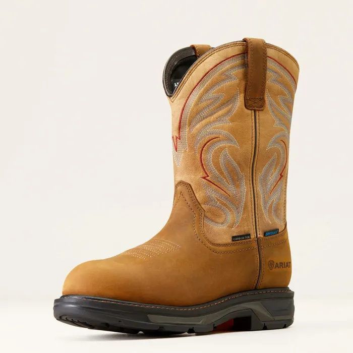 WorkHog XT Waterproof Carbon Toe Work Boot Distressed Brown Men Ariat Work Boots