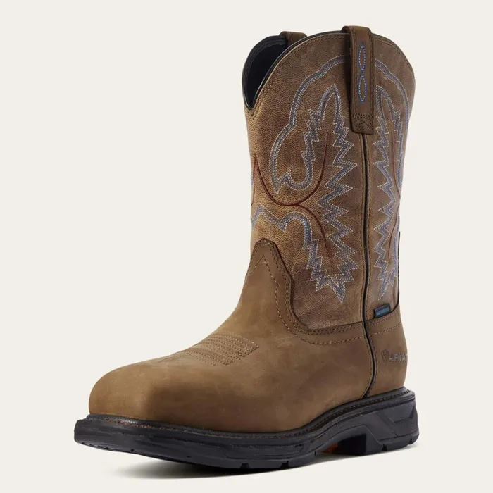WorkHog XT Waterproof Work Boot Distressed Brown Men Ariat Work Boots