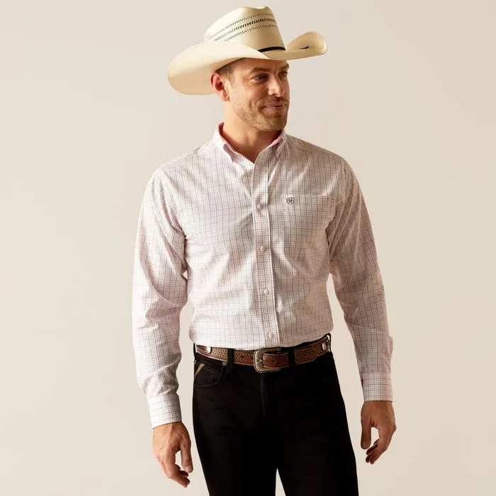 Wrinkle Free Ozzy Fitted Shirt Light Lilac Men Ariat Button Down Shirts