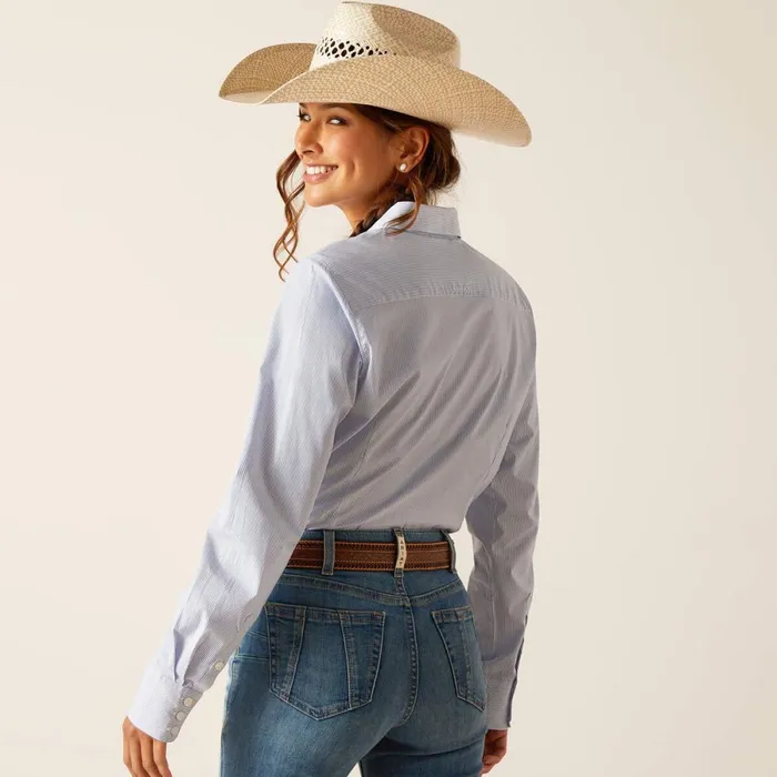 Wrinkle Resist Team Kirby Stretch Shirt Ultramarine Stripe Women Ariat TShirts and Tops Wrinkle Resist Team Kirby Stretch Shirt Ultramarine Stripe Women Ariat TShirts and Tops