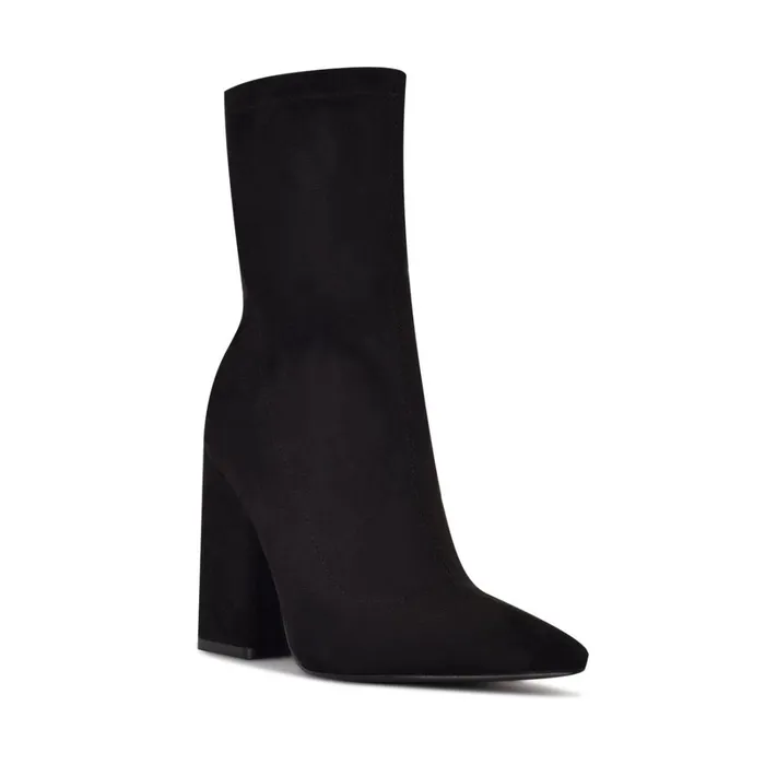 Xrey Heeled Booties Black Suede Women Nine West Boots and Booties Xrey Heeled Booties Black Suede Women Nine West Boots and Booties