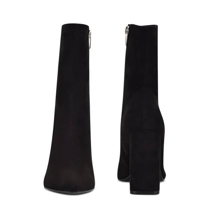 Xrey Heeled Booties Black Suede Women Nine West Boots and Booties Xrey Heeled Booties Black Suede Women Nine West Boots and Booties