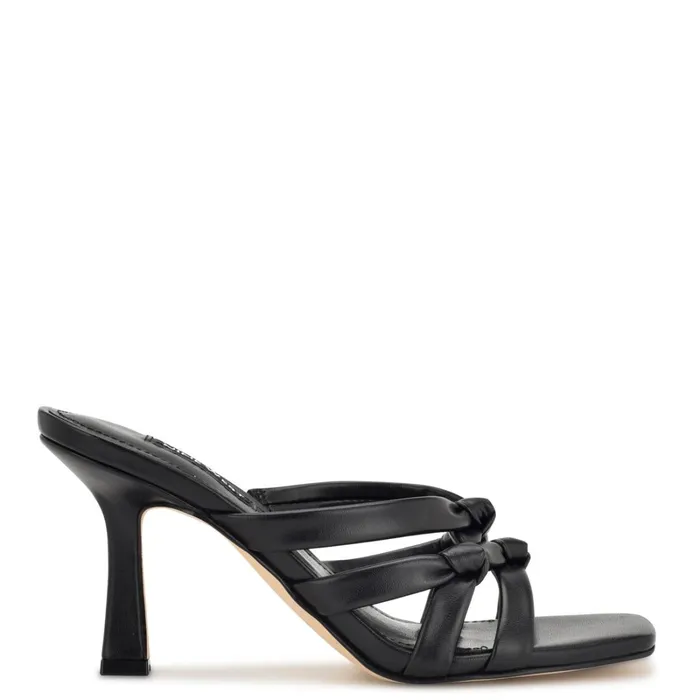 Yeander Heeled Slide Sandals Black Women Nine West Dress