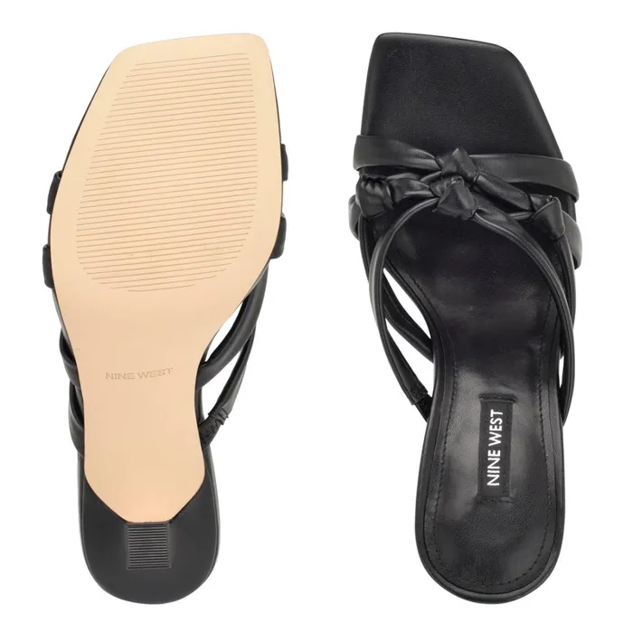 Yeander Heeled Slide Sandals Black Women Nine West Dress
