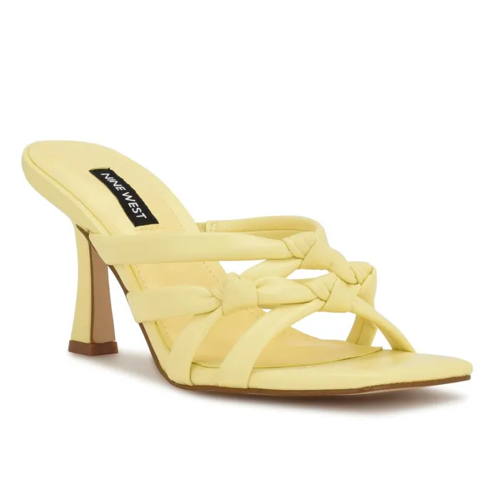 Yeander Heeled Slide Sandals Light Yellow Women Nine West Dress Yeander Heeled Slide Sandals Light Yellow Women Nine West Dress