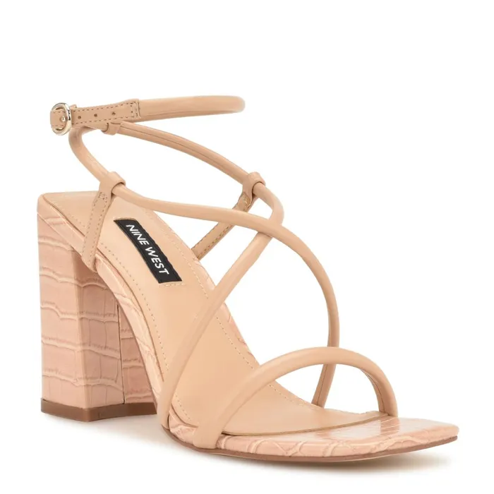 Yeera Strappy Heeled Sandals Warm Blush Women Nine West High Heels Yeera Strappy Heeled Sandals Warm Blush Women Nine West High Heels