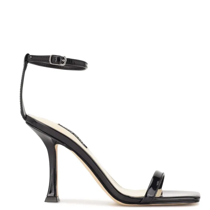 Yess Ankle Strap Sandals Black Women Nine West High Heels