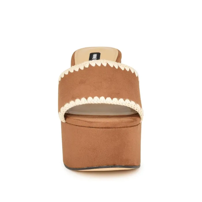 Yickie Platform Slide Sandals Brown Women Nine West Casual Yickie Platform Slide Sandals Brown Women Nine West Casual