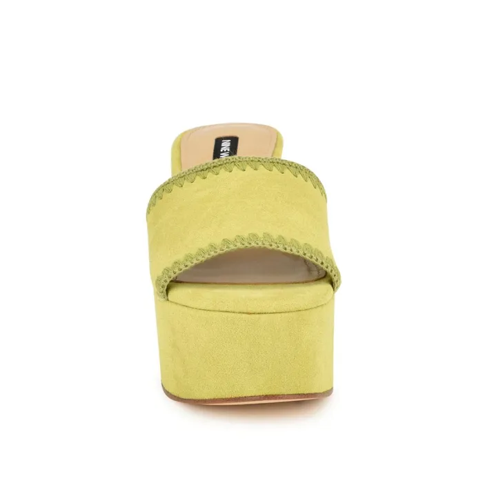 Yickie Platform Slide Sandals Green Women Nine West Platforms Yickie Platform Slide Sandals Green Women Nine West Platforms