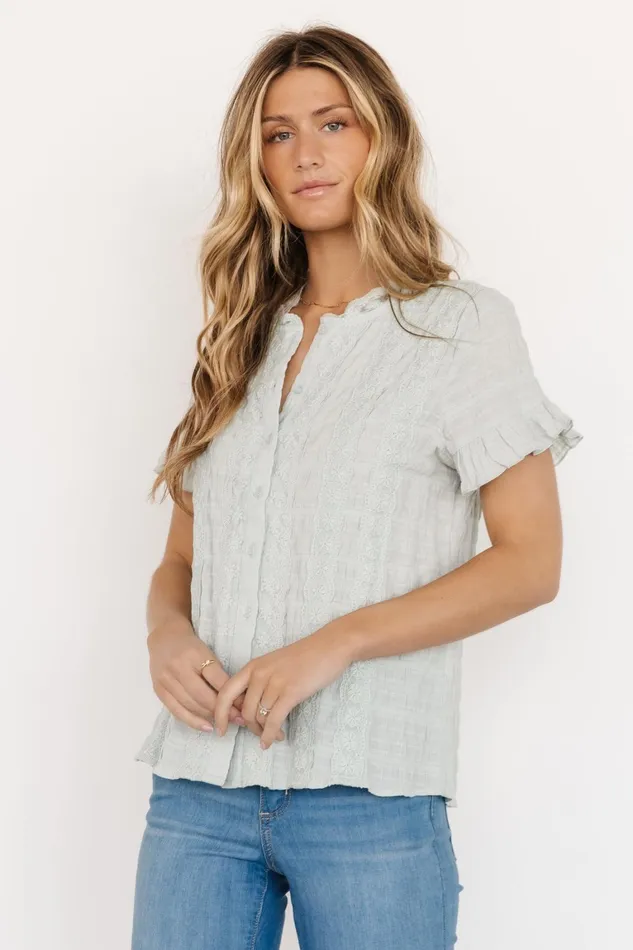 Zara Lace Top Sage Women Baltic Born Blouses Shirts Zara Lace Top Sage Women Baltic Born Blouses Shirts