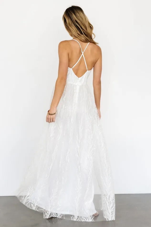 Zayla Shimmer Gown White Women Baltic Born Embellished Sequin Zayla Shimmer Gown White Women Baltic Born Embellished Sequin