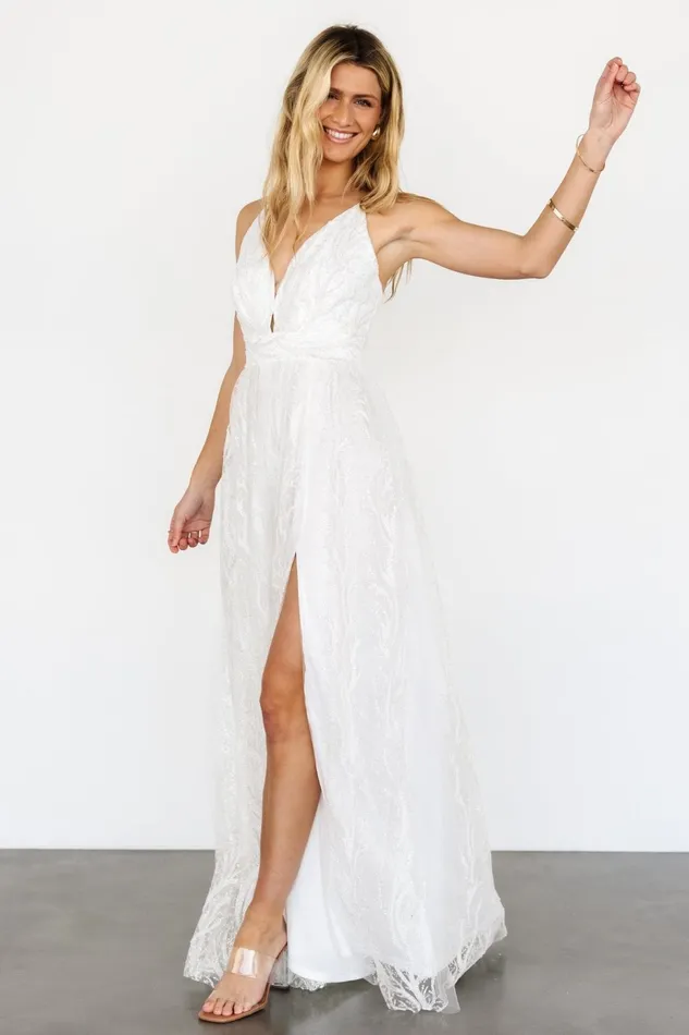 Zayla Shimmer Gown White Women Baltic Born Embellished Sequin Zayla Shimmer Gown White Women Baltic Born Embellished Sequin