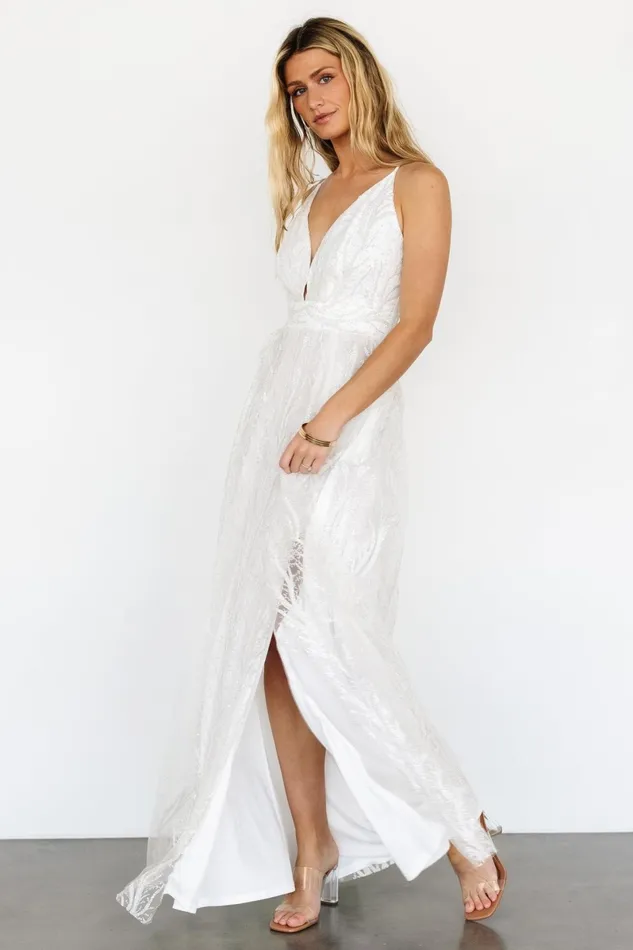 Zayla Shimmer Gown White Women Baltic Born Embellished Sequin Zayla Shimmer Gown White Women Baltic Born Embellished Sequin