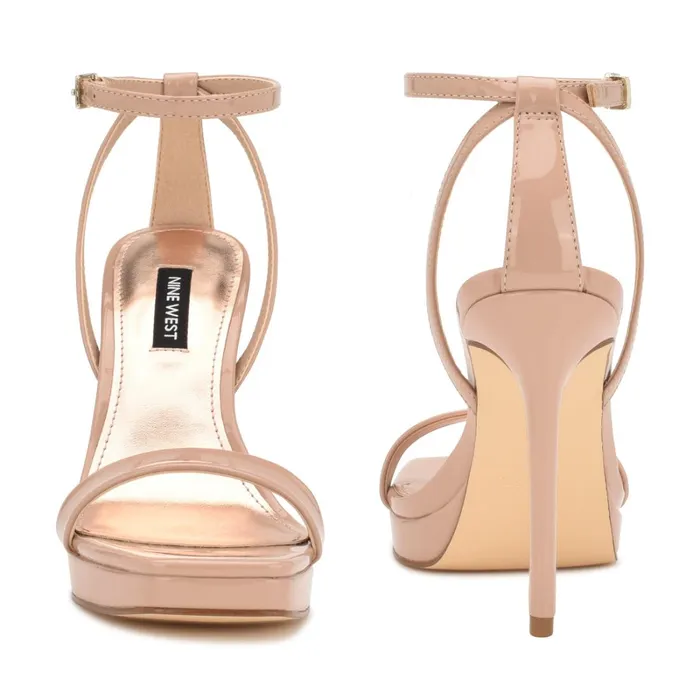 Zilo Platform Sandals Barely Nude Patent Women Nine West Platforms Zilo Platform Sandals Barely Nude Patent Women Nine West Platforms