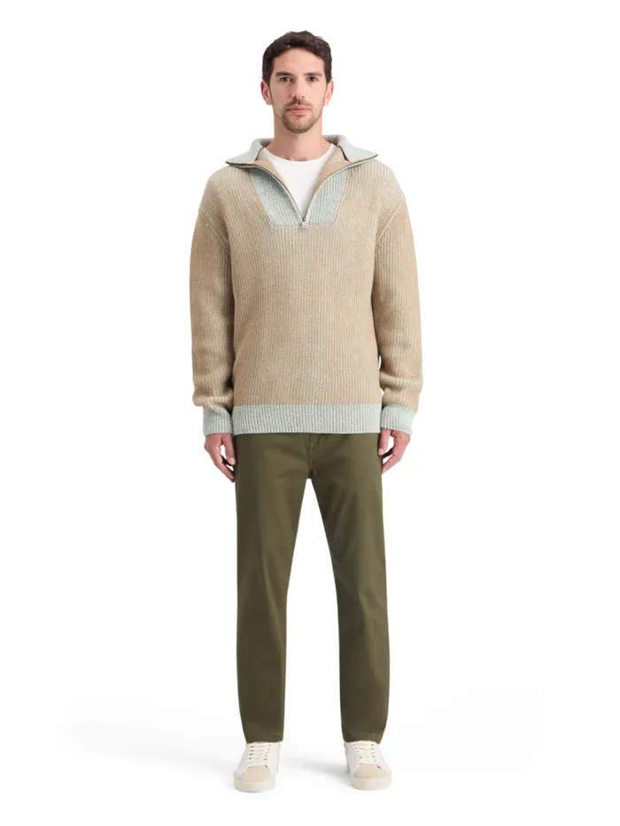 ZIP TROYER ALPACA WOOL BLEND SWEATER Mocha Men Scotch and Soda Knitwear