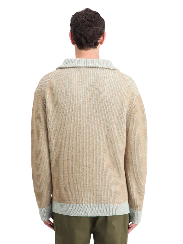 ZIP TROYER ALPACA WOOL BLEND SWEATER Mocha Men Scotch and Soda Knitwear