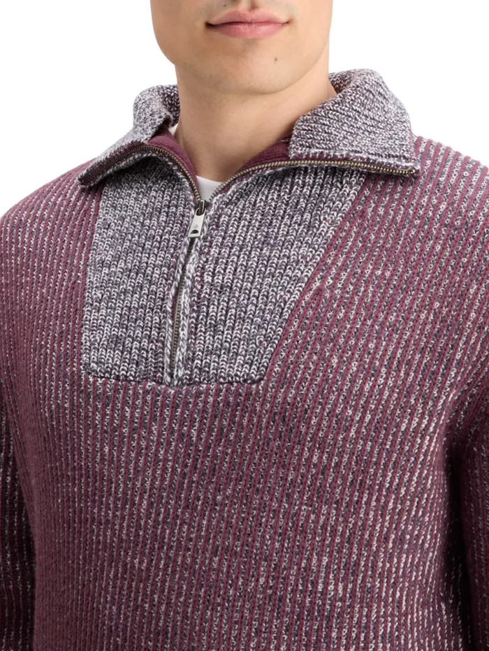 ZIP TROYER ALPACA WOOL BLEND SWEATER Mocha Men Scotch and Soda Knitwear