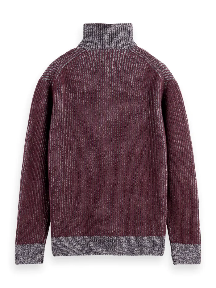 ZIP TROYER ALPACA WOOL BLEND SWEATER Mocha Men Scotch and Soda Knitwear