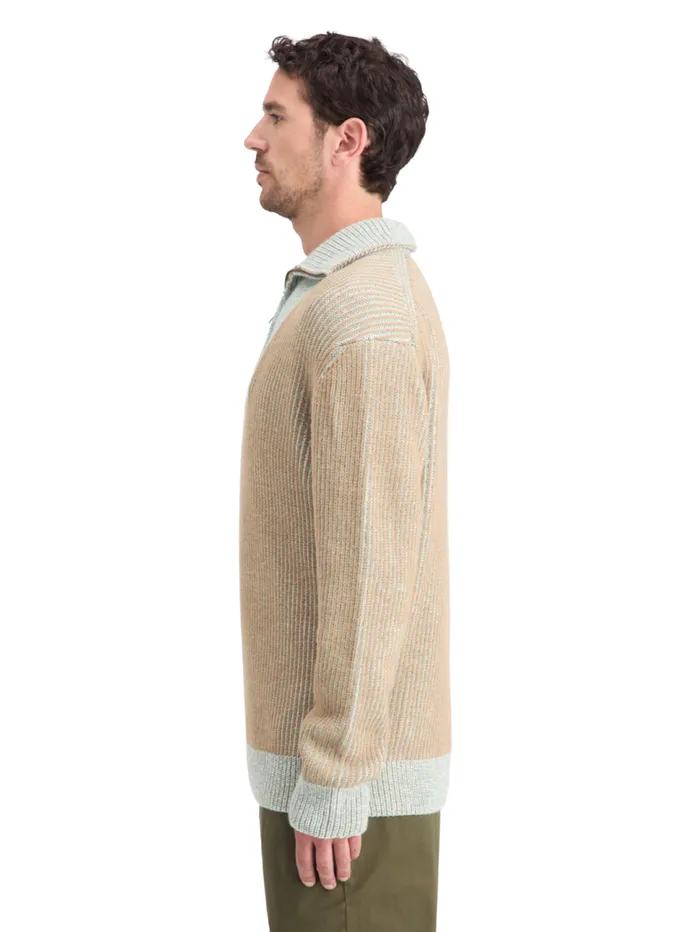 ZIP TROYER ALPACA WOOL BLEND SWEATER Mocha Men Scotch and Soda Knitwear