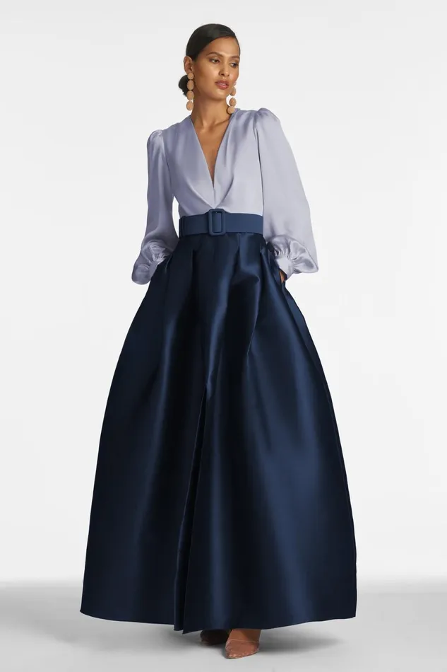 Zoe Gown 8211 Cool GreyNight Sky Women Sachin and Babi Evening