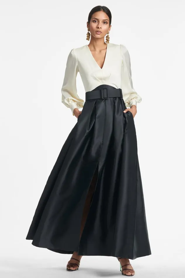 Zoe Gown 8211 IvoryBlack Women Sachin and Babi Evening