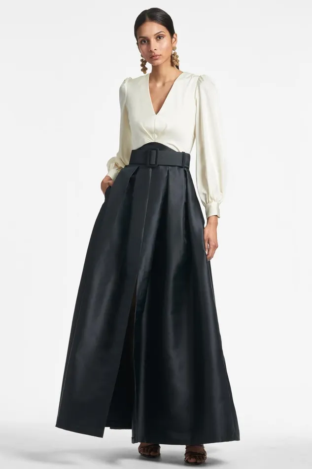 Zoe Gown 8211 IvoryBlack Women Sachin and Babi Evening