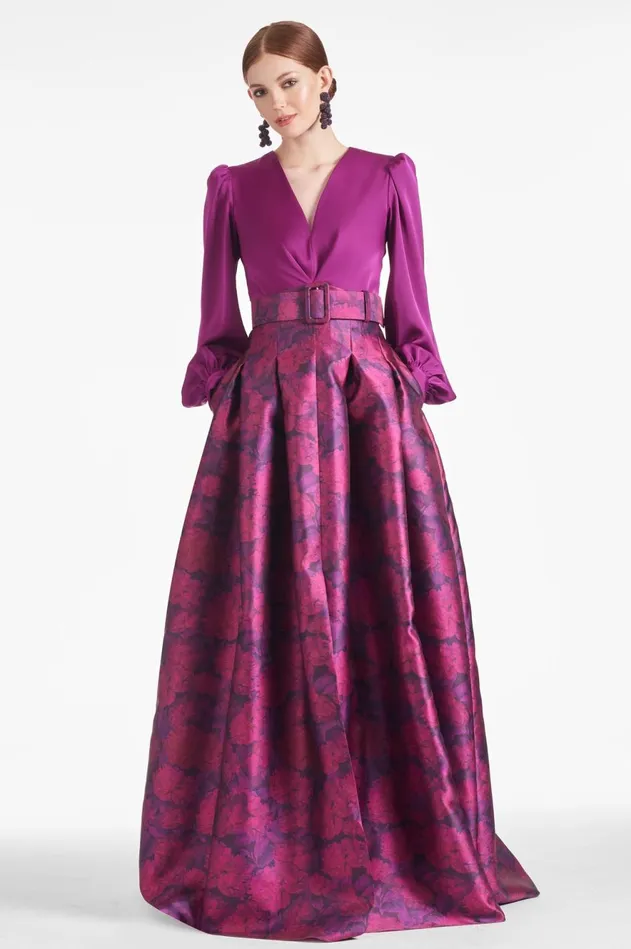 Zoe Gown 8211 Sparkling GrapeMagenta Bloom Women Sachin and Babi Evening